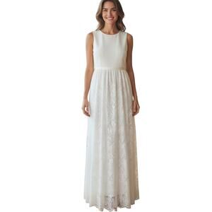 Torrid Sleeveless Wedding Dress with Lace overlay Cream Women's Plus Size 18